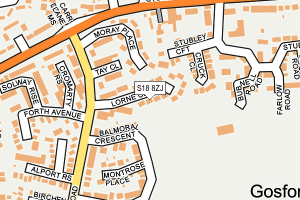 S18 8ZJ map - OS OpenMap – Local (Ordnance Survey) S18 8ZJ map - OS OpenMap – Local (Ordnance Survey)
