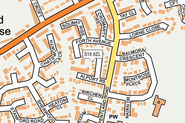 S18 8ZL map - OS OpenMap – Local (Ordnance Survey) S18 8ZL map - OS OpenMap – Local (Ordnance Survey)