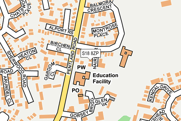 S18 8ZP map - OS OpenMap – Local (Ordnance Survey) S18 8ZP map - OS OpenMap – Local (Ordnance Survey)