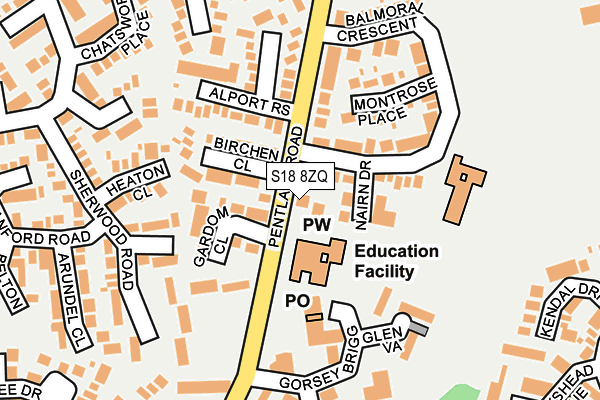 S18 8ZQ map - OS OpenMap – Local (Ordnance Survey) S18 8ZQ map - OS OpenMap – Local (Ordnance Survey)