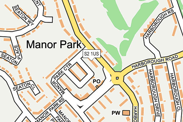 S2 1US map - OS OpenMap – Local (Ordnance Survey)
