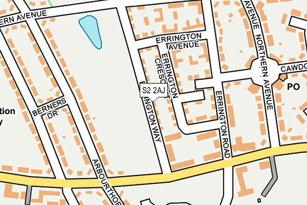 S2 2AJ map - OS OpenMap – Local (Ordnance Survey) S2 2AJ map - OS OpenMap – Local (Ordnance Survey)