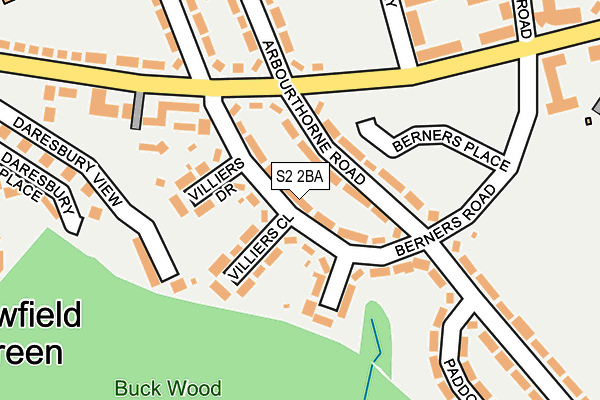 S2 2BA map - OS OpenMap – Local (Ordnance Survey) S2 2BA map - OS OpenMap – Local (Ordnance Survey)