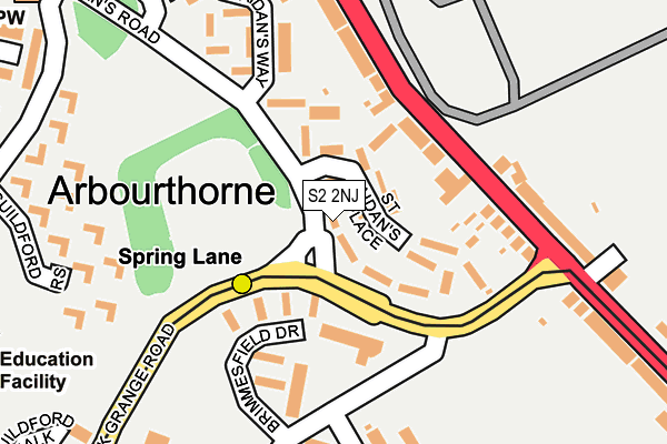 S2 2NJ map - OS OpenMap – Local (Ordnance Survey) S2 2NJ map - OS OpenMap – Local (Ordnance Survey)