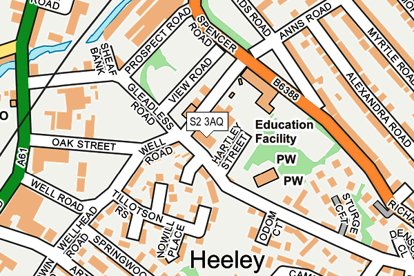 S2 3AQ map - OS OpenMap – Local (Ordnance Survey) S2 3AQ map - OS OpenMap – Local (Ordnance Survey)