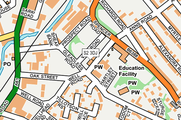 S2 3DJ map - OS OpenMap – Local (Ordnance Survey) S2 3DJ map - OS OpenMap – Local (Ordnance Survey)
