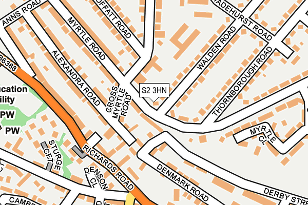 S2 3HN map - OS OpenMap – Local (Ordnance Survey) S2 3HN map - OS OpenMap – Local (Ordnance Survey)