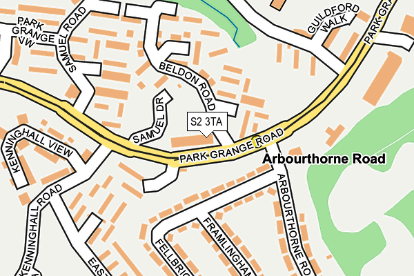 S2 3TA map - OS OpenMap – Local (Ordnance Survey) S2 3TA map - OS OpenMap – Local (Ordnance Survey)