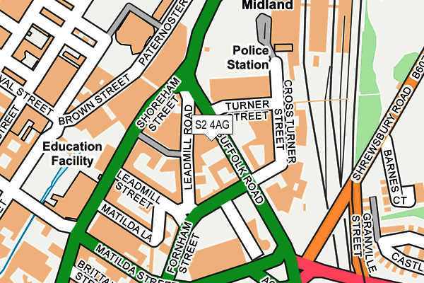 S2 4AG map - OS OpenMap – Local (Ordnance Survey) S2 4AG map - OS OpenMap – Local (Ordnance Survey)