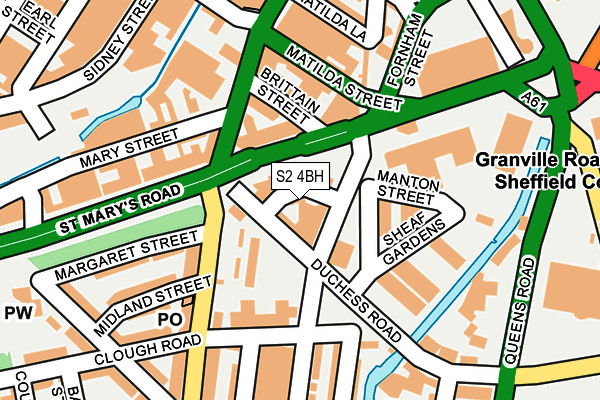 S2 4BH map - OS OpenMap – Local (Ordnance Survey) S2 4BH map - OS OpenMap – Local (Ordnance Survey)