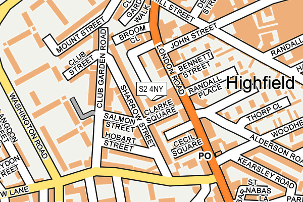 S2 4NY map - OS OpenMap – Local (Ordnance Survey) S2 4NY map - OS OpenMap – Local (Ordnance Survey)