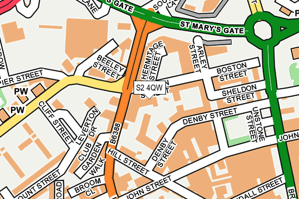S2 4QW map - OS OpenMap – Local (Ordnance Survey) S2 4QW map - OS OpenMap – Local (Ordnance Survey)