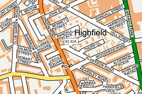 S2 4UA map - OS OpenMap – Local (Ordnance Survey) S2 4UA map - OS OpenMap – Local (Ordnance Survey)
