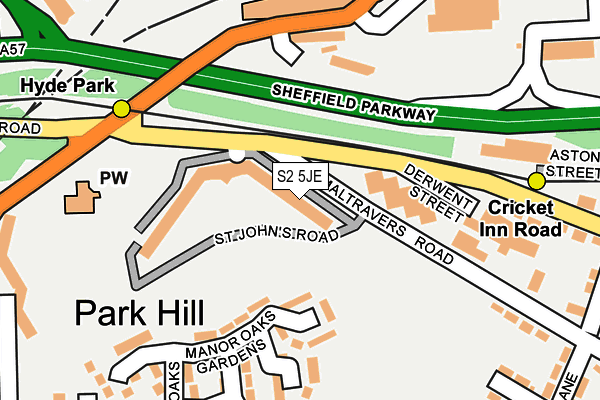 S2 5JE map - OS OpenMap – Local (Ordnance Survey)