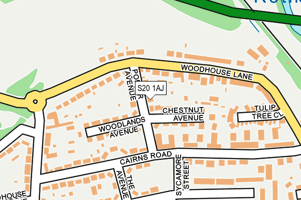 S20 1AJ map - OS OpenMap – Local (Ordnance Survey) S20 1AJ map - OS OpenMap – Local (Ordnance Survey)