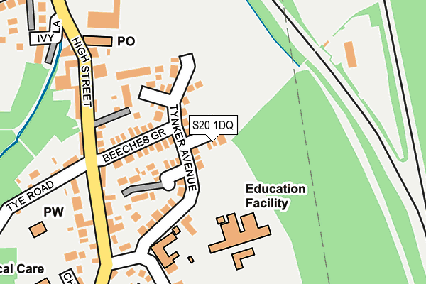 S20 1DQ map - OS OpenMap – Local (Ordnance Survey)