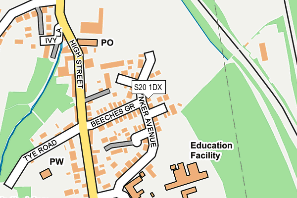 S20 1DX map - OS OpenMap – Local (Ordnance Survey) S20 1DX map - OS OpenMap – Local (Ordnance Survey)