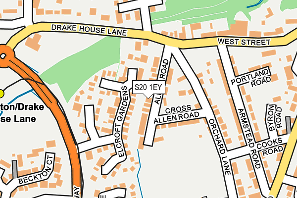 S20 1EY map - OS OpenMap – Local (Ordnance Survey) S20 1EY map - OS OpenMap – Local (Ordnance Survey)