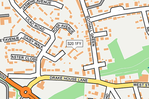 S20 1FY map - OS OpenMap – Local (Ordnance Survey) S20 1FY map - OS OpenMap – Local (Ordnance Survey)