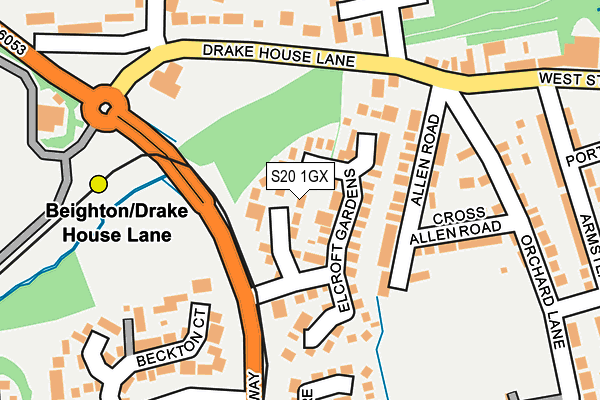 S20 1GX map - OS OpenMap – Local (Ordnance Survey) S20 1GX map - OS OpenMap – Local (Ordnance Survey)