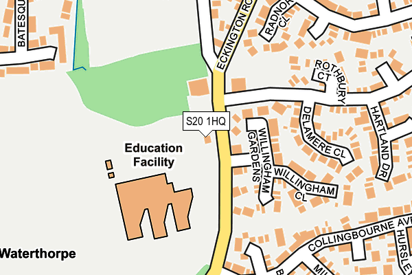 S20 1HQ map - OS OpenMap – Local (Ordnance Survey)