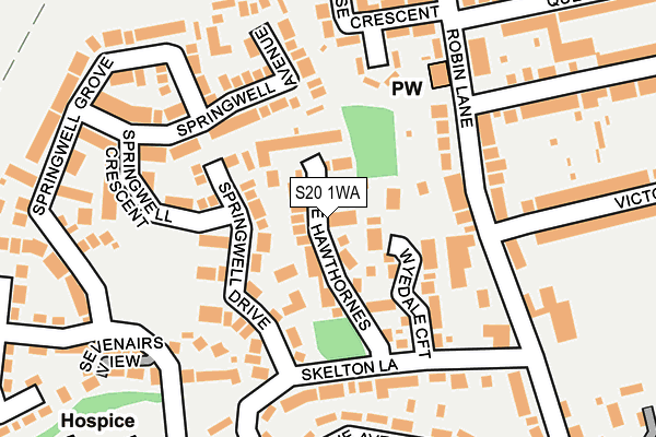 S20 1WA map - OS OpenMap – Local (Ordnance Survey) S20 1WA map - OS OpenMap – Local (Ordnance Survey)