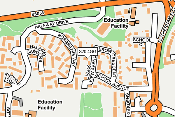 S20 4GG map - OS OpenMap – Local (Ordnance Survey) S20 4GG map - OS OpenMap – Local (Ordnance Survey)