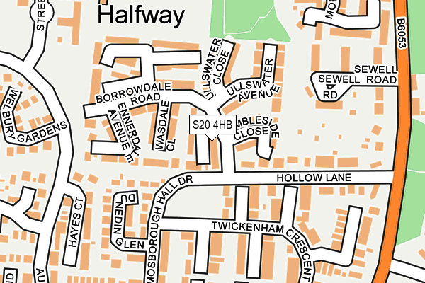 S20 4HB map - OS OpenMap – Local (Ordnance Survey)