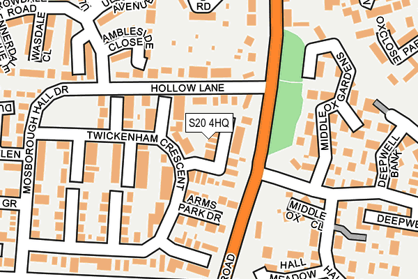 S20 4HQ map - OS OpenMap – Local (Ordnance Survey) S20 4HQ map - OS OpenMap – Local (Ordnance Survey)