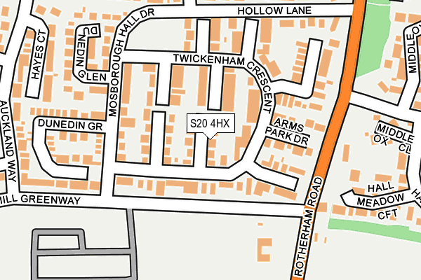 S20 4HX map - OS OpenMap – Local (Ordnance Survey) S20 4HX map - OS OpenMap – Local (Ordnance Survey)