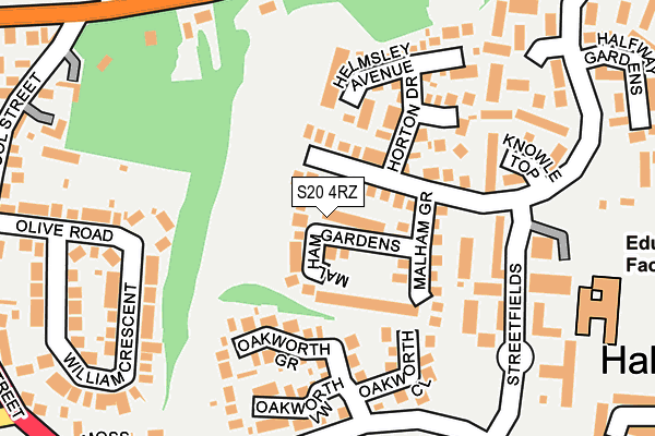 S20 4RZ map - OS OpenMap – Local (Ordnance Survey) S20 4RZ map - OS OpenMap – Local (Ordnance Survey)
