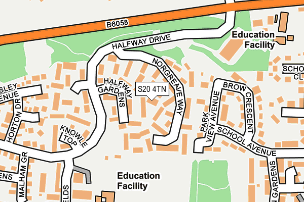 S20 4TN map - OS OpenMap – Local (Ordnance Survey) S20 4TN map - OS OpenMap – Local (Ordnance Survey)