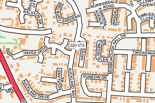 S20 4TS map - OS OpenMap – Local (Ordnance Survey) S20 4TS map - OS OpenMap – Local (Ordnance Survey)
