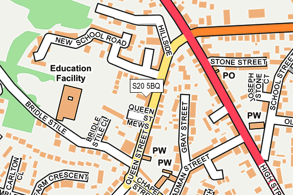S20 5BQ map - OS OpenMap – Local (Ordnance Survey)