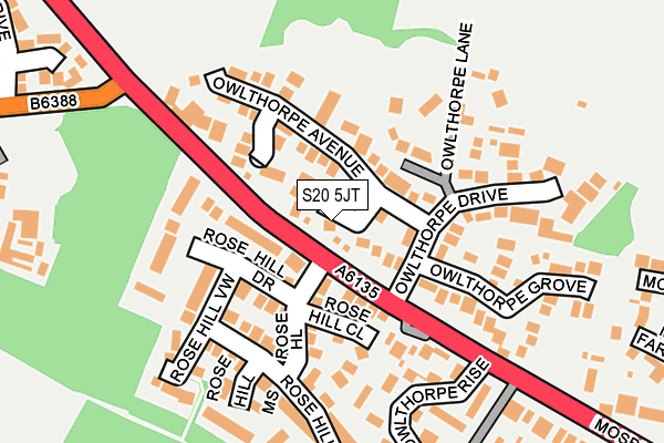 S20 5JT map - OS OpenMap – Local (Ordnance Survey) S20 5JT map - OS OpenMap – Local (Ordnance Survey)