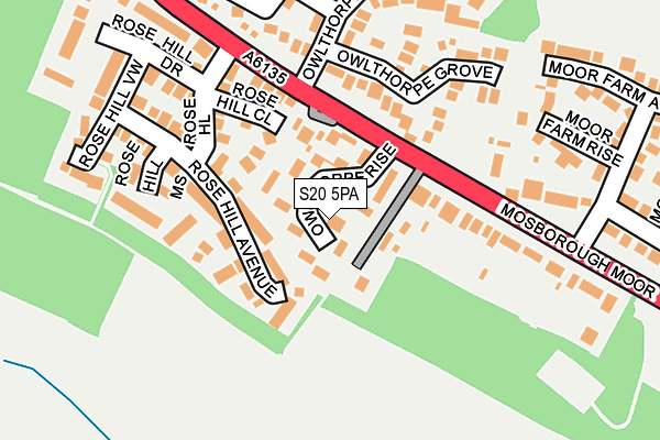S20 5PA map - OS OpenMap – Local (Ordnance Survey) S20 5PA map - OS OpenMap – Local (Ordnance Survey)