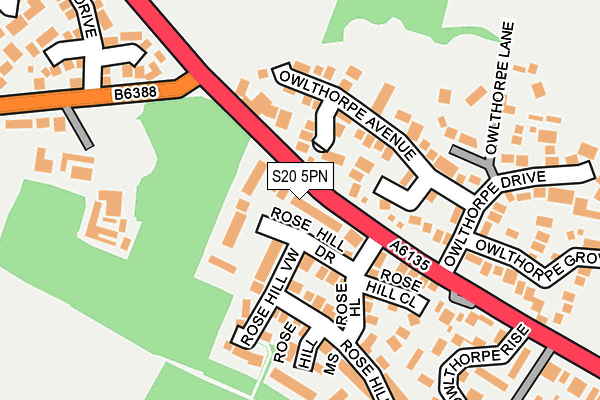 S20 5PN map - OS OpenMap – Local (Ordnance Survey) S20 5PN map - OS OpenMap – Local (Ordnance Survey)