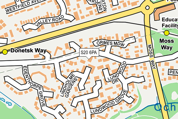 S20 6PA map - OS OpenMap – Local (Ordnance Survey) S20 6PA map - OS OpenMap – Local (Ordnance Survey)