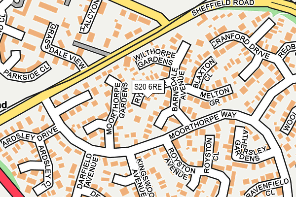S20 6RE map - OS OpenMap – Local (Ordnance Survey) S20 6RE map - OS OpenMap – Local (Ordnance Survey)