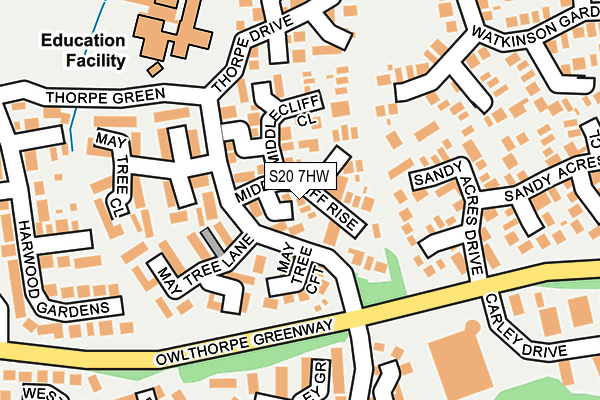 S20 7HW map - OS OpenMap – Local (Ordnance Survey) S20 7HW map - OS OpenMap – Local (Ordnance Survey)