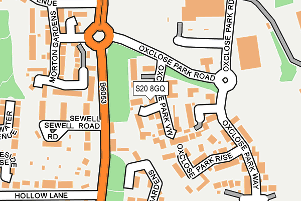 S20 8GQ map - OS OpenMap – Local (Ordnance Survey) S20 8GQ map - OS OpenMap – Local (Ordnance Survey)