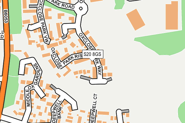 S20 8GS map - OS OpenMap – Local (Ordnance Survey) S20 8GS map - OS OpenMap – Local (Ordnance Survey)