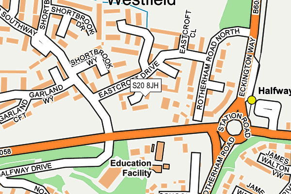 S20 8JH map - OS OpenMap – Local (Ordnance Survey) S20 8JH map - OS OpenMap – Local (Ordnance Survey)