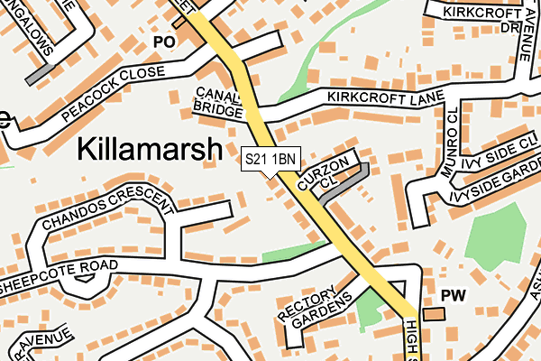 S21 1BN map - OS OpenMap – Local (Ordnance Survey) S21 1BN map - OS OpenMap – Local (Ordnance Survey)