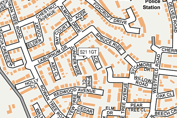 S21 1GT map - OS OpenMap – Local (Ordnance Survey)