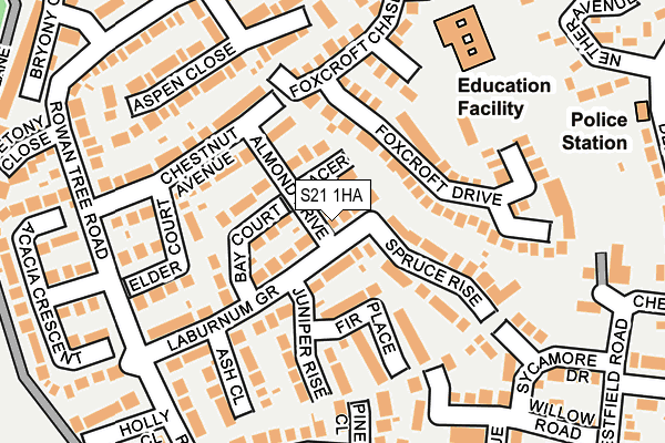 S21 1HA map - OS OpenMap – Local (Ordnance Survey) S21 1HA map - OS OpenMap – Local (Ordnance Survey)
