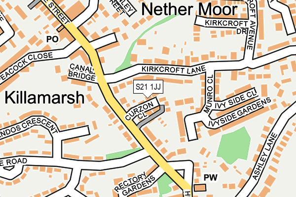 S21 1JJ map - OS OpenMap – Local (Ordnance Survey)