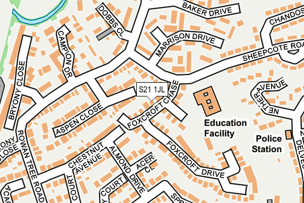 S21 1JL map - OS OpenMap – Local (Ordnance Survey) S21 1JL map - OS OpenMap – Local (Ordnance Survey)