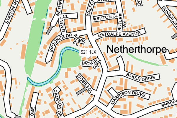 S21 1JX map - OS OpenMap – Local (Ordnance Survey) S21 1JX map - OS OpenMap – Local (Ordnance Survey)