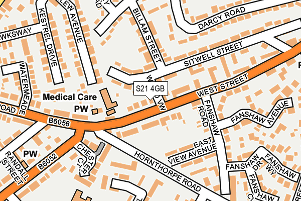 S21 4GB map - OS OpenMap – Local (Ordnance Survey)